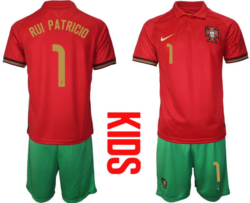 2021 European Cup Portugal home Youth #1 soccer jerseys->youth soccer jersey->Youth Jersey